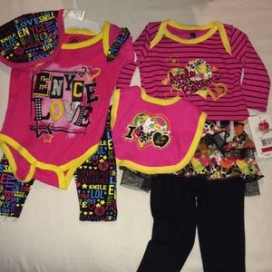 Apple Bottom and Enyce 3pc baby outfits 0-3 months